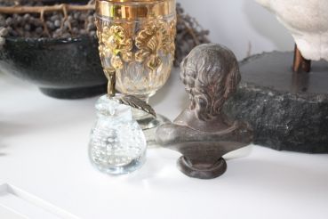 Vintage Skulptur Büste Kopf Metall