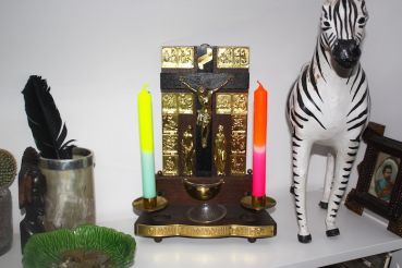 Vintage Altar Holz/ Gold Jesus