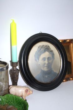 Antikes Bild Gründerzeit oval Dame