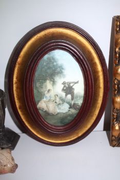 Vintage Bild oval rot Park