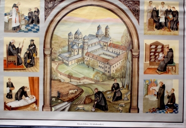 Vintage Bildkarte Klosterleben (12.Jahrhundert)