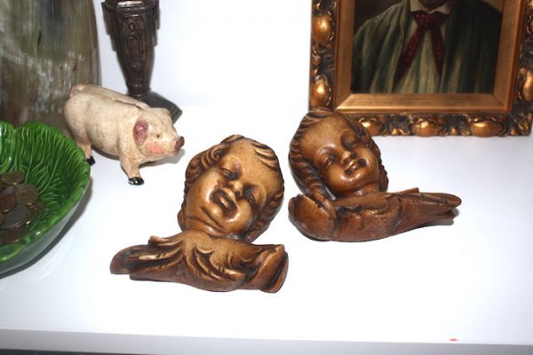 2er Set Vintage Holz- Engel