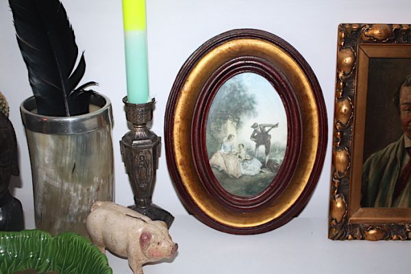 Vintage Bild oval rot Park