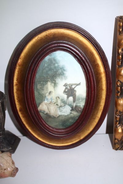 Vintage Bild oval rot Park