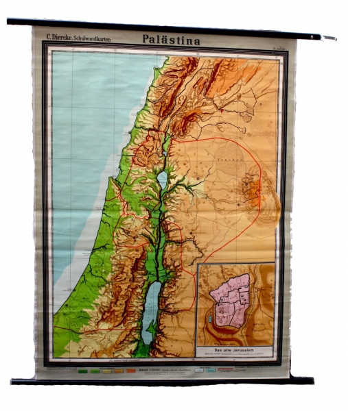 Vintage Wandkarte Palästina
